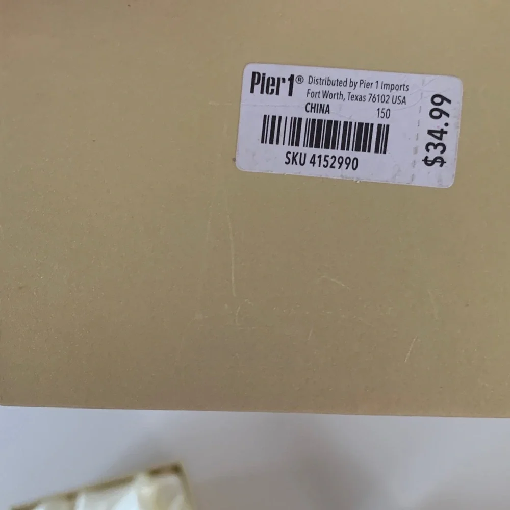 Pier 1 Ivory and Gold Polar Bear Trinket Box With Jewels